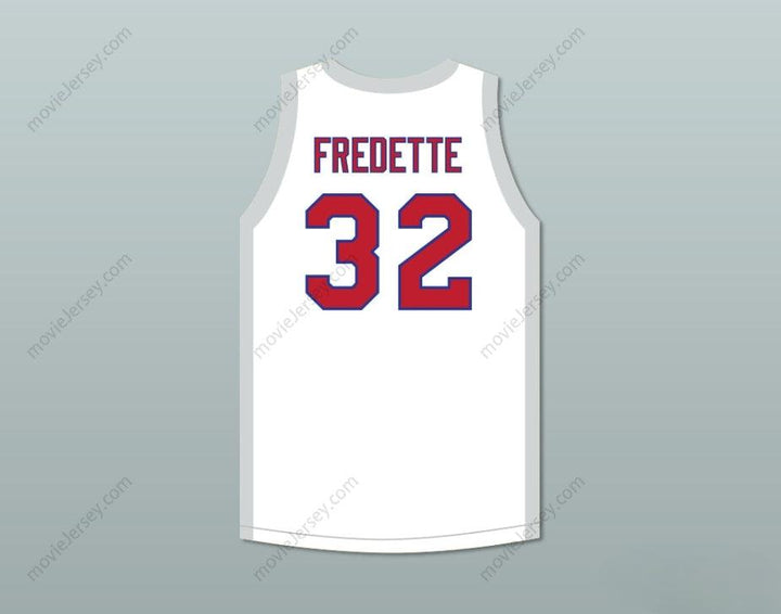 CUSTOM ANY Name Number JIMMER FREDETTE 32 SHANGHAI SHARKS ALTERNATE WHITE BASKETBALL JERSEY WITH CBA PATCH Top Stitched S-6XL