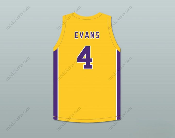 CUSTOM ANY Name Number MIKE EVANS 4 BALL HIGH SCHOOL TORS YELLOW GOLD BASKETBALL JERSEY Top Stitched S-6XL
