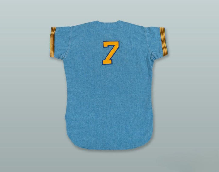 Custom Any Name Number RON PLAZA 7  PILOTS LIGHT BLUE BASEBALL JERSEY Top Stitched S-6XL