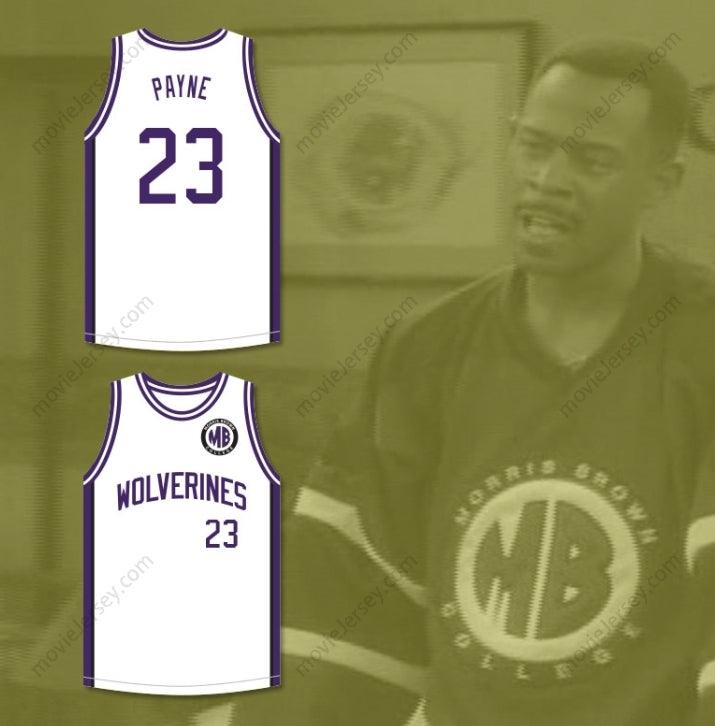 CUSTOM ANY Name Number MARTIN PAYNE 23 MORRIS BROWN COLLEGE WOLVERINES WHITE BASKETBALL JERSEY PATCH Top Stitched S-6XL