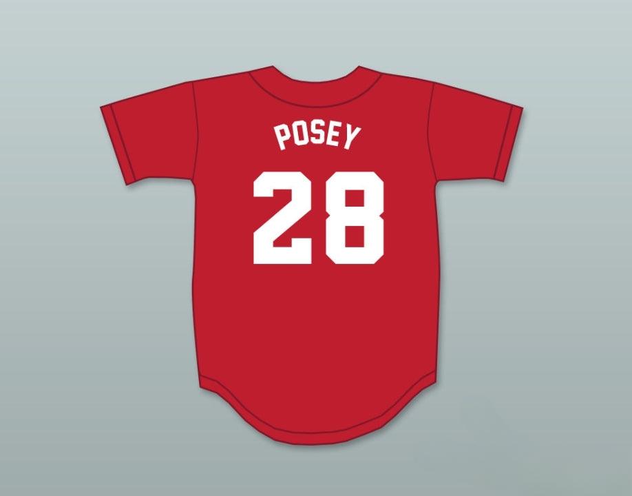 Custom Any Name Number BUSTER POSEY 28 LEE COUNTY HIGH SCHOOL TROJANS RED BASEBALL JERSEY 2 Top Stitched S-6XL