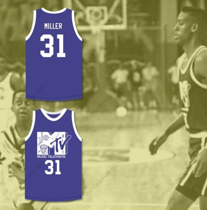 CUSTOM ANY Name Number REGGIE MILLER 31 BASKETBALL JERSEY FIRST ANNUAL ROCK N' JOCK B-BALL JAM 1991 Top Stitched S-6XL