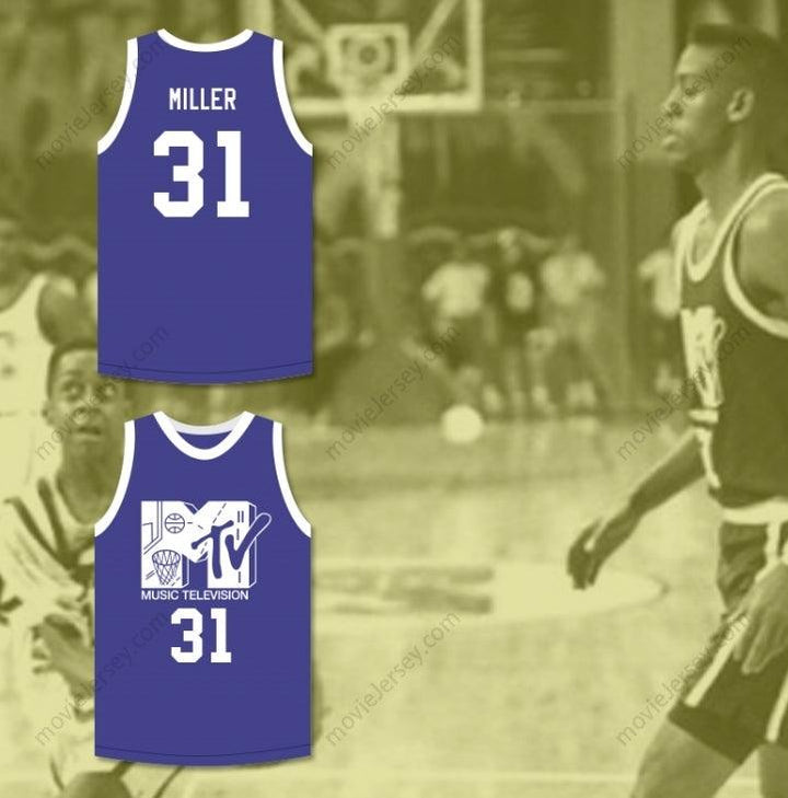 CUSTOM ANY Name Number REGGIE MILLER 31 BASKETBALL JERSEY FIRST ANNUAL ROCK N' JOCK B-BALL JAM 1991 Top Stitched S-6XL