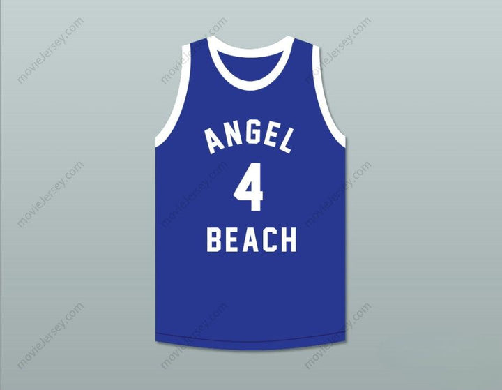 CUSTOM ANY Name Number PEE WEE MORRIS 4 ANGEL BEACH  BLUE BASKETBALL JERSEY PORKY'S REVENGE Top Stitched S-6XL
