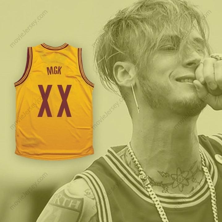 CUSTOM ANY Name Number MGK XX YELLOW BASKETBALL JERSEY Top Stitched S-6XL