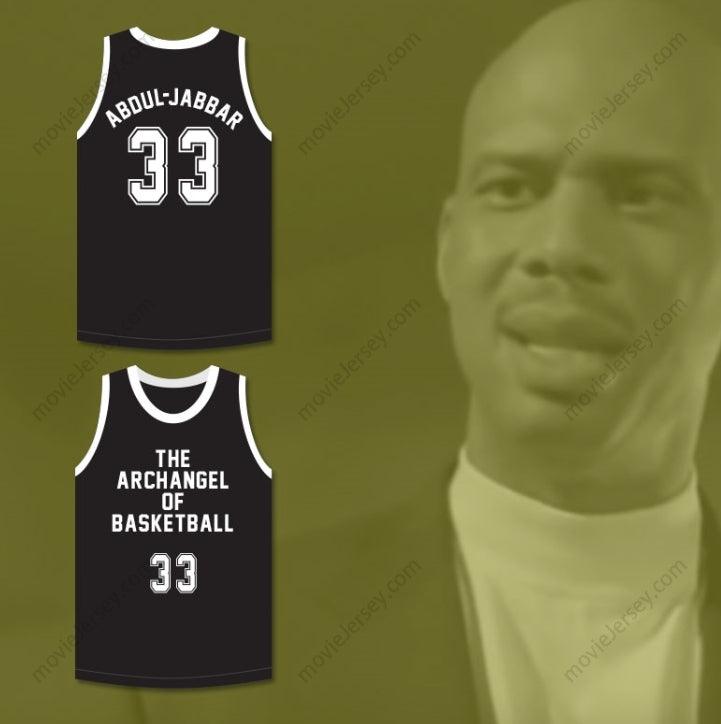 CUSTOM ANY Name Number KAREEM ABDUL-JABBAR 33 THE ARCHANGEL OF BASKETBALL BLACK BASKETBALL JERSEY SLAM DUNK ERNEST Top Stitched S-6XL