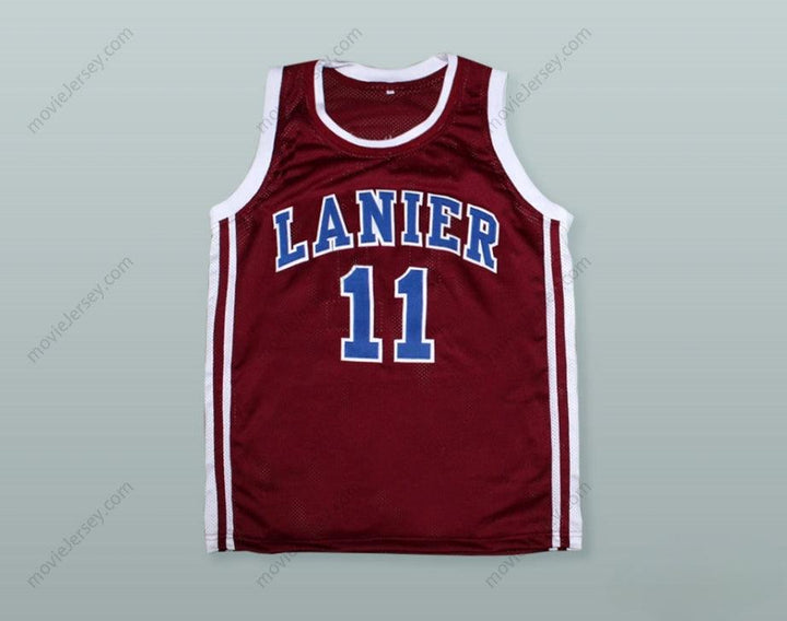 CUSTOM ANY Name Number MONTA ELLIS 11 LANIER HIGH SCHOOL BULLDOGS MAROON BASKETBALL JERSEY Top Stitched S-6XL