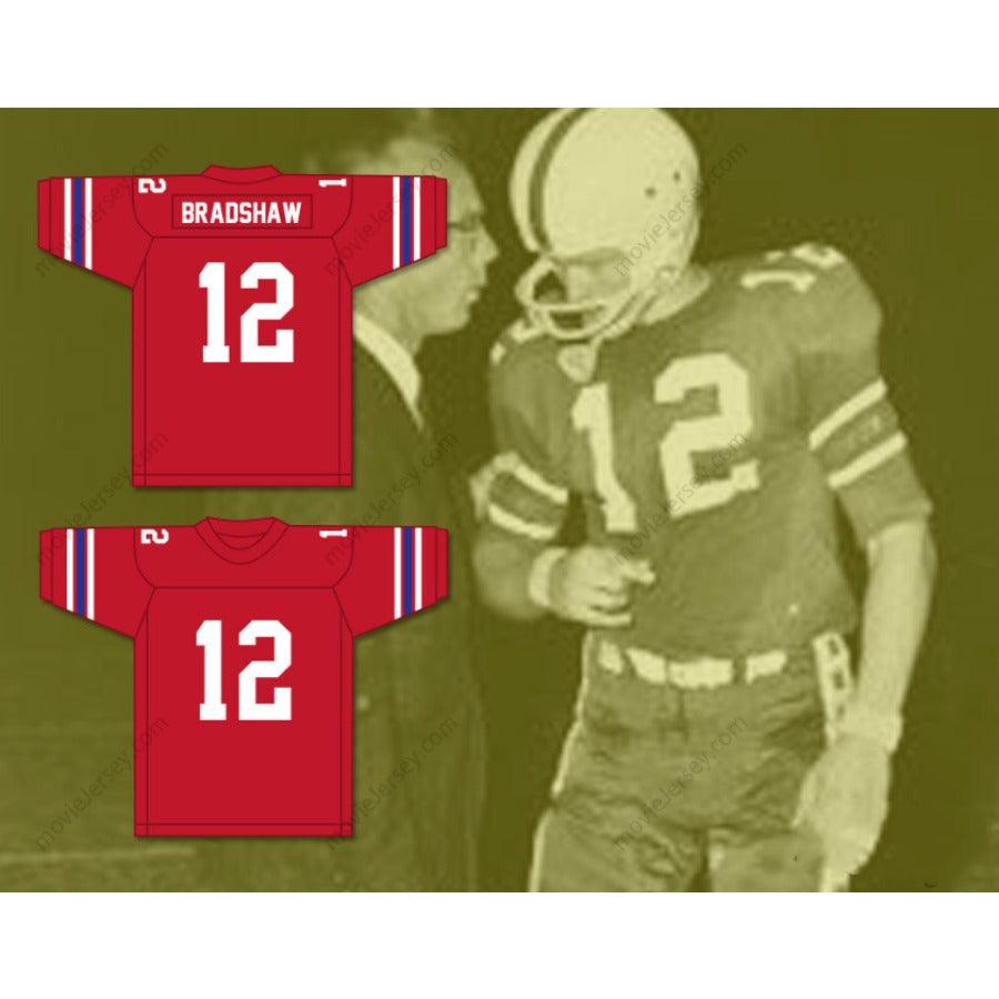 CUSTOM WOODLAWN TERRY BRADSHAW 12 HIGH SCHOOL RED FOOTBALL JERSEY Stitched S-6XL