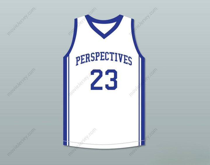 CUSTOM ANY Name Number ANTHONY DAVIS 23 PERSPECTIVES CHARTER SCHOOL WHITE BASKETBALL JERSEY 2 Top Stitched S-6XL