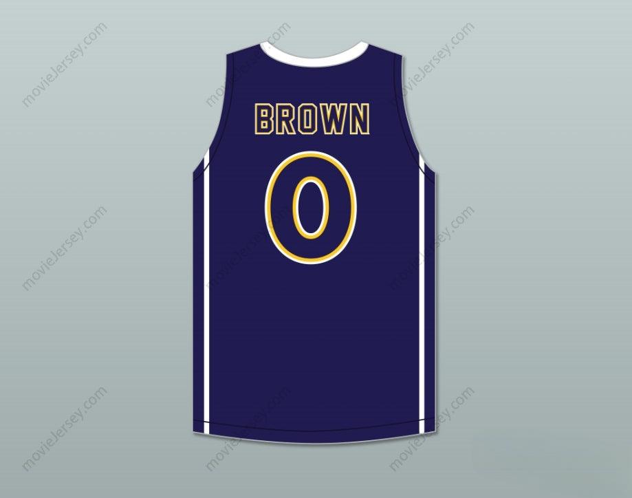 CUSTOM ANY Name Number JAYLEN BROWN 4 WHEELER HIGH SCHOOL WILDCATS NAVY BLUE BASKETBALL JERSEY 2 Top Stitched S-6XL