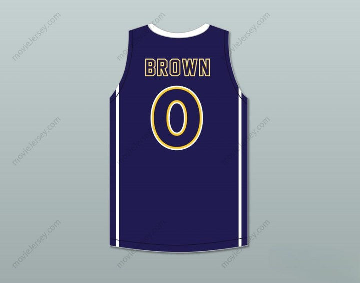 CUSTOM ANY Name Number JAYLEN BROWN 4 WHEELER HIGH SCHOOL WILDCATS NAVY BLUE BASKETBALL JERSEY 2 Top Stitched S-6XL