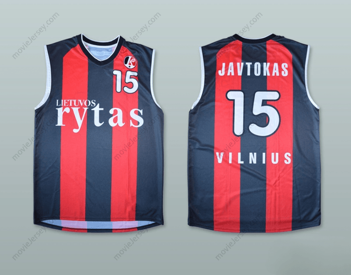 CUSTOM ANY Name Number ROBERTAS JAVTOKAS 15 LIETUVOS RYTAS BASKETBALL JERSEY Top Stitched S-6XL