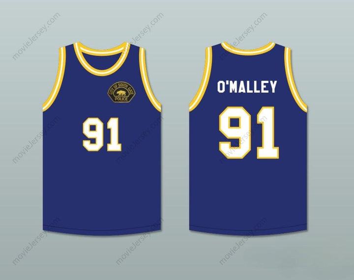 CUSTOM ANY Name Number SOUTH GATE POLICE CAPTAIN O'MALLEY 91 BASKETBALL JERSEY INCLUDES PATCH Top Stitched S-6XL