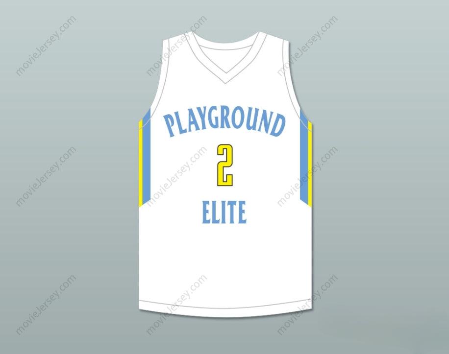 CUSTOM ANY Name Number PLAYER 2 PLAYGROUND ELITE  WHITE BASKETBALL JERSEY Top Stitched S-6XL