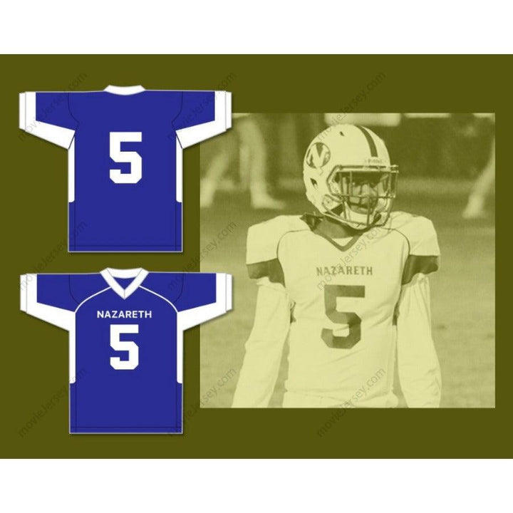 CUSTOM ANY Name Number JAHAN DOTSON 5 NAZARETH AREA HIGH SCHOOL BLUE  Football Jersey Top Stitched S-6XL
