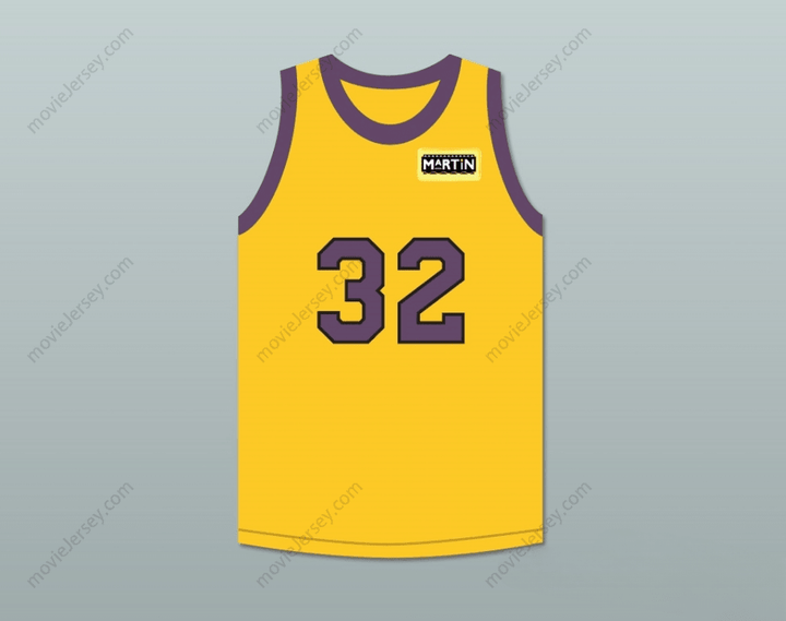 CUSTOM ANY Name Number TOMMY STRAWN 32 YELLOW BASKETBALL JERSEY WITH MARTIN PATCH Top Stitched S-6XL