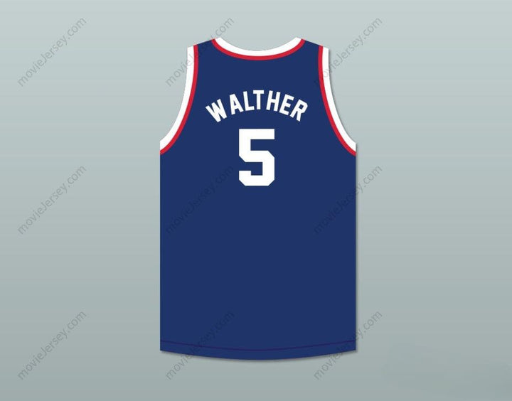 CUSTOM ANY Name Number PAUL WALTHER 5  OLYMPIANS BLUE BASKETBALL JERSEY Top Stitched S-6XL