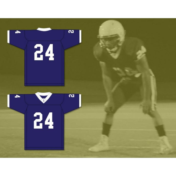 CUSTOM ANY Name Number BENNY ROBINSON 24 SAINTS HIGH SCHOOL NAVY BLUE Football Jersey Top Stitched S-6XL