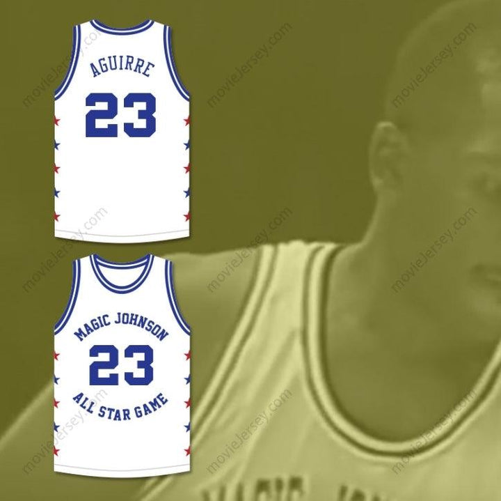 CUSTOM ANY Name Number MARK AGUIRRE 23 MAGIC JOHNSON ALL STAR GAME WHITE BASKETBALL JERSEY 1990 MIDSUMMER NIGHT'S MAGIC CHARITY EVENT Top Stitched S-6XL