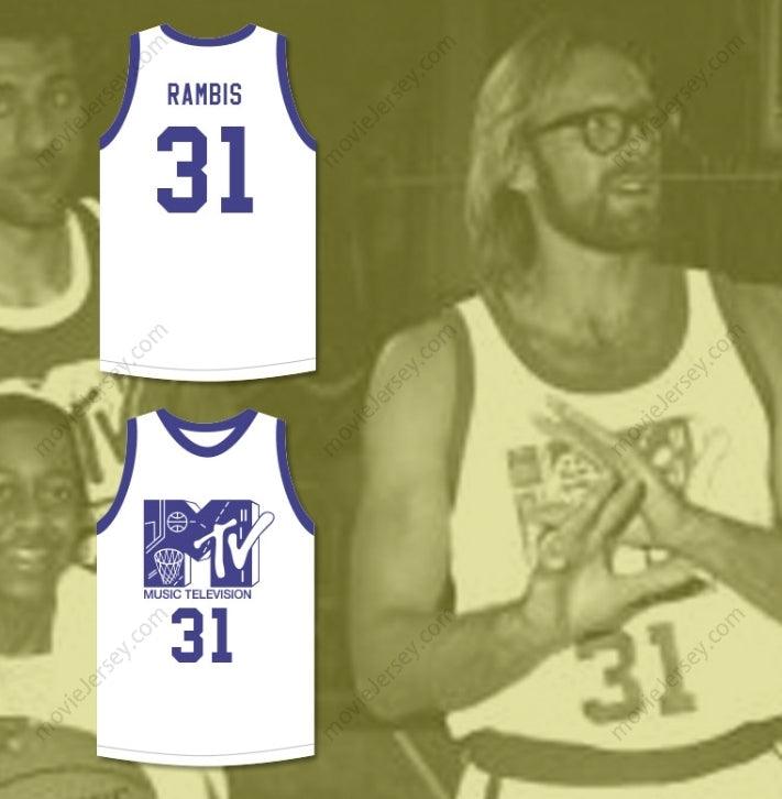 CUSTOM ANY Name Number KURT RAMBIS 31 BASKETBALL JERSEY FIRST ANNUAL ROCK N' JOCK B-BALL JAM 1991 Top Stitched S-6XL
