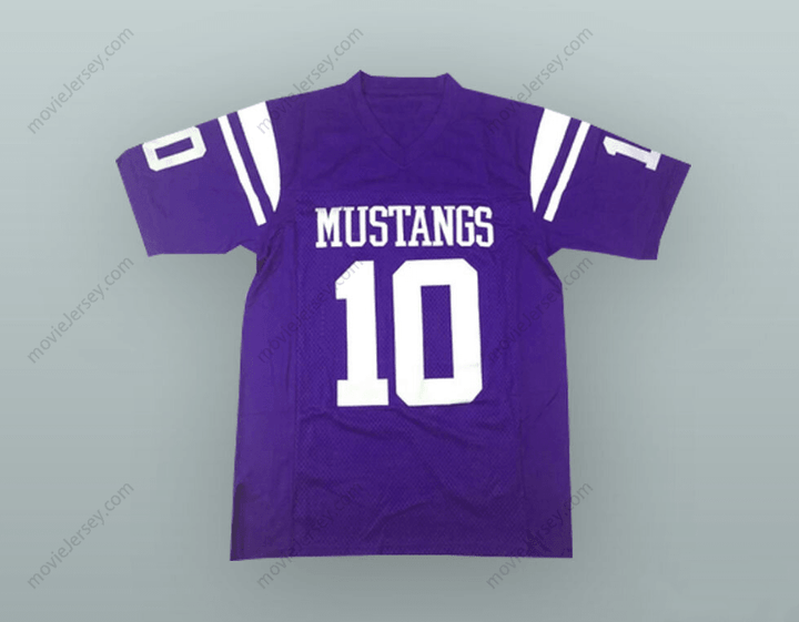 CUSTOM ANY Name Number JIMMY GAROPPOLO 10 ROLLING MEADOWS HIGH SCHOOL MUSTANGS PURPLE FOOTBALL JERSEY Top Stitched S-6XL