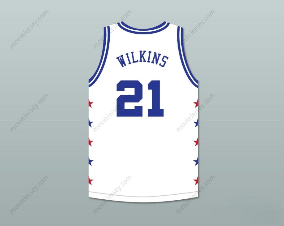 CUSTOM ANY Name Number DOMINIQUE WILKINS 21 MAGIC JOHNSON ALL STAR GAME WHITE BASKETBALL JERSEY 1986 MIDSUMMER NIGHT'S MAGIC CHARITY EVENT Top Stitched S-6XL