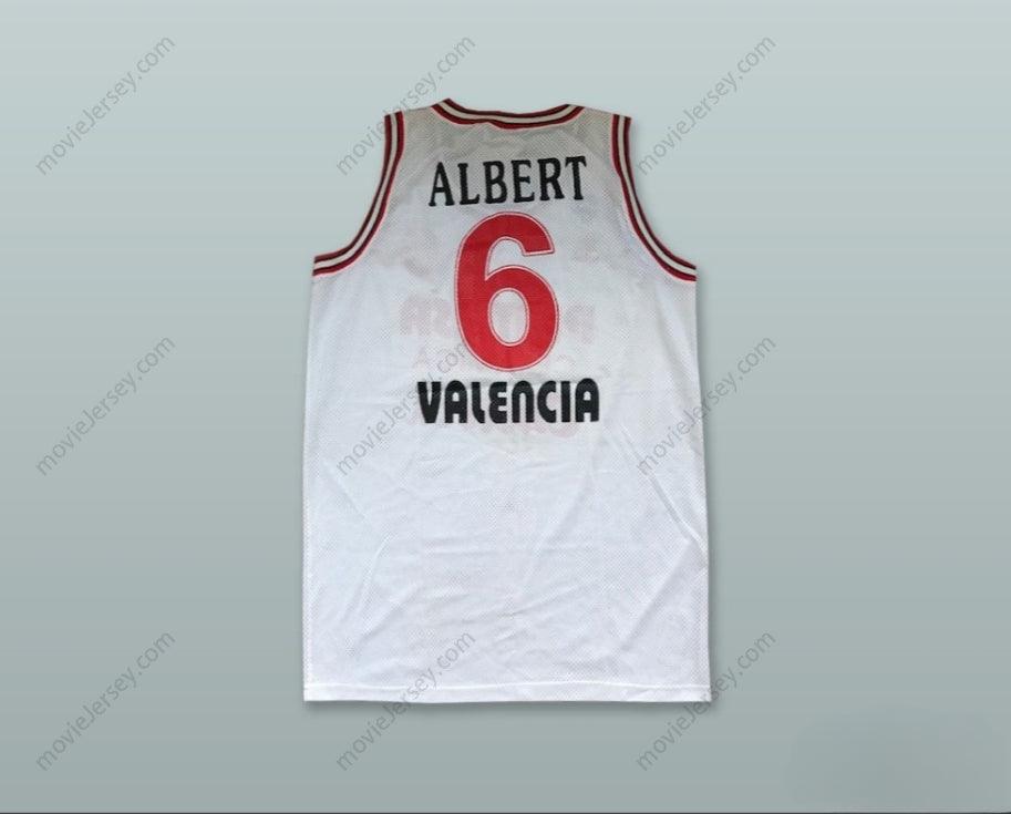 CUSTOM ANY Name Number ALBERT 6 PAMESA VALENCIA WHITE BASKETBALL JERSEY Top Stitched S-6XL