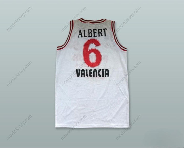 CUSTOM ANY Name Number ALBERT 6 PAMESA VALENCIA WHITE BASKETBALL JERSEY Top Stitched S-6XL