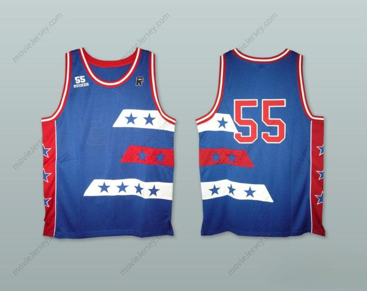 CUSTOM ANY Name Number RUCKER ALL STARS 55 BLUE BASKETBALL JERSEY Top Stitched S-6XL