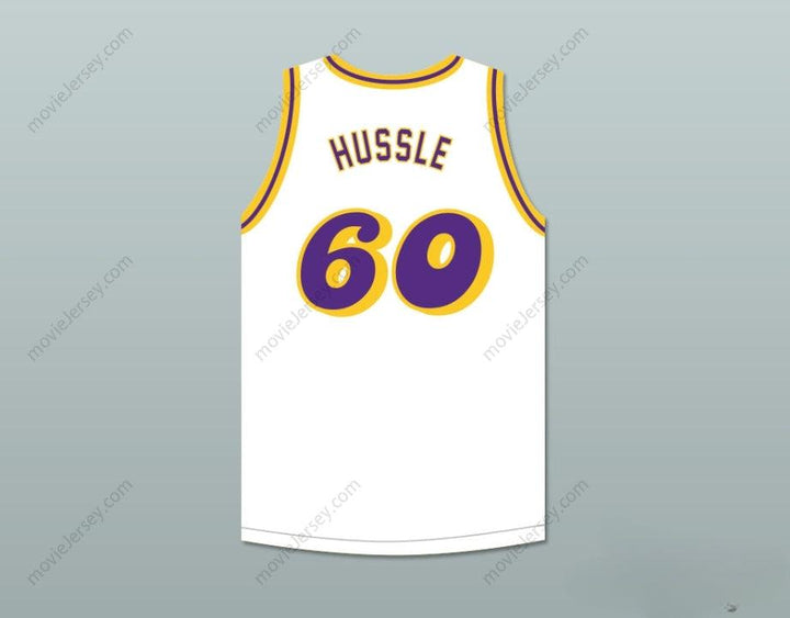 CUSTOM ANY Name Number NIPSEY HUSSLE 60 CRENSHAW WHITE BASKETBALL JERSEY 2 Top Stitched S-6XL