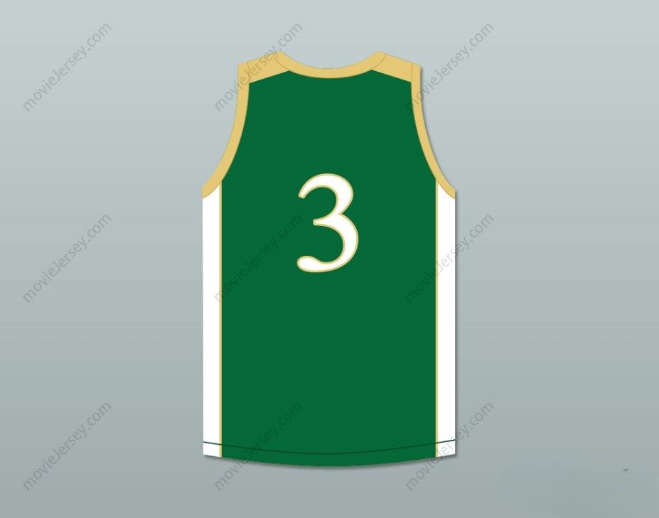 CUSTOM ANY Name Number CJ MCCOLLUM 3 GLENOAK HIGH SCHOOL GOLDEN  GREEN BASKETBALL JERSEY 2 Top Stitched S-6XL