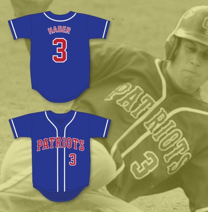 Custom Any Name Number JOSH HADER 3 OLD MILL HIGH SCHOOL PATRIOTS BLUE BASEBALL JERSEY 2 Top Stitched S-6XL
