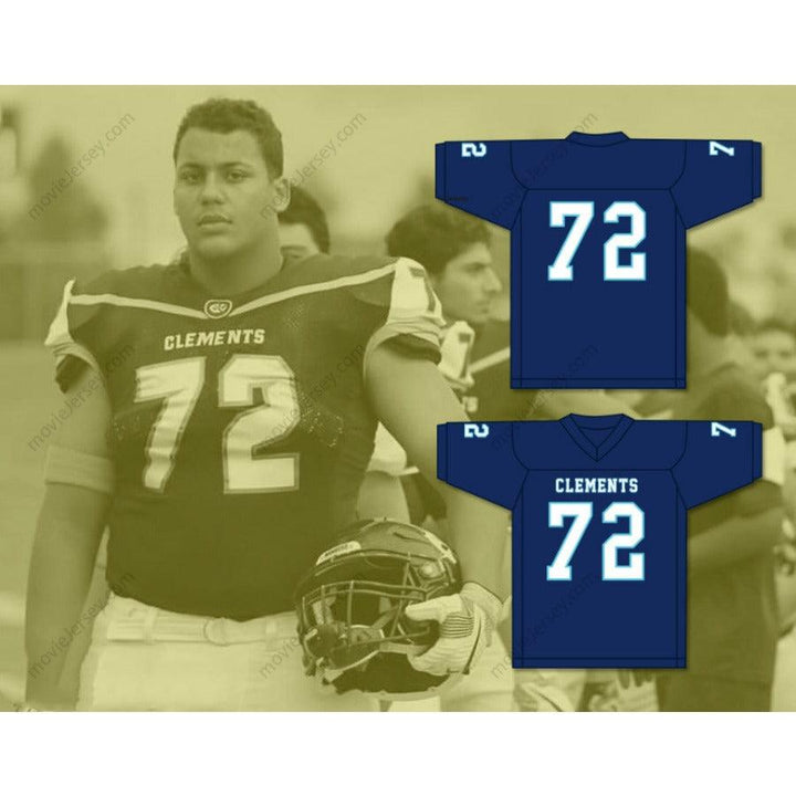 CUSTOM ANY Name Number RASHAWN SLATER 72 CLEMENTS HIGH SCHOOL RANGERS FOOTBALL JERSEY Top Stitched S-6XL