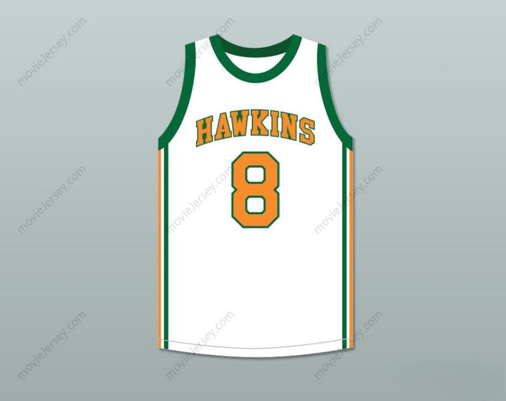 CUSTOM ANY Name Number LUCAS SINCLAIR 8 HAWKINS HIGH SCHOOL TIGERS WHITE BASKETBALL JERSEY 1 Top Stitched S-6XL