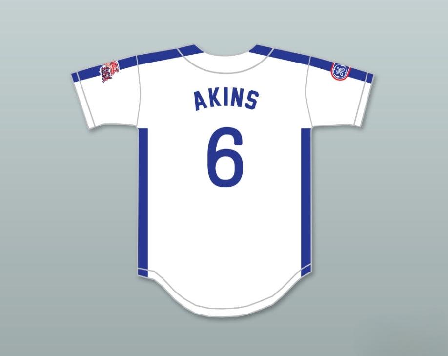 Custom Any Name Number SID AKINS 6 1984 USA TEAM WHITE BUTTON DOWN BASEBALL JERSEY Top Stitched S-6XL