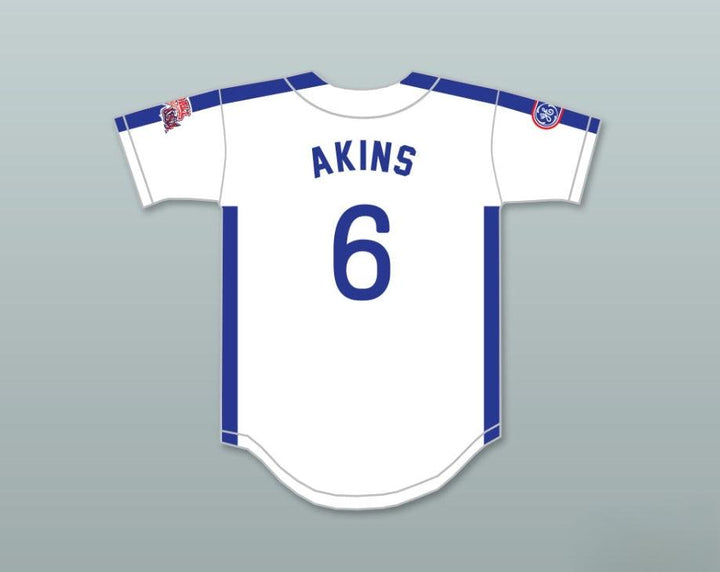 Custom Any Name Number SID AKINS 6 1984 USA TEAM WHITE BUTTON DOWN BASEBALL JERSEY Top Stitched S-6XL