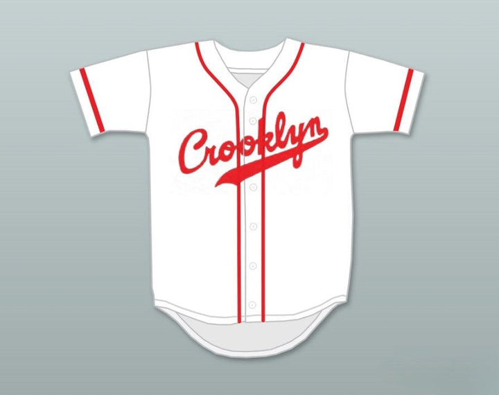 Custom Any Name Number CROOKLYN RED ON WHITE BASEBALL JERSEY ANY NAME OR NUMBER Top Stitched S-6XL