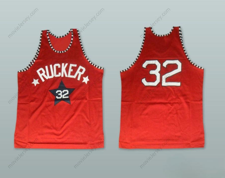 CUSTOM ANY Name Number 1975 RUCKER PARK NYC 32 RED BASKETBALL JERSEY Top Stitched S-6XL