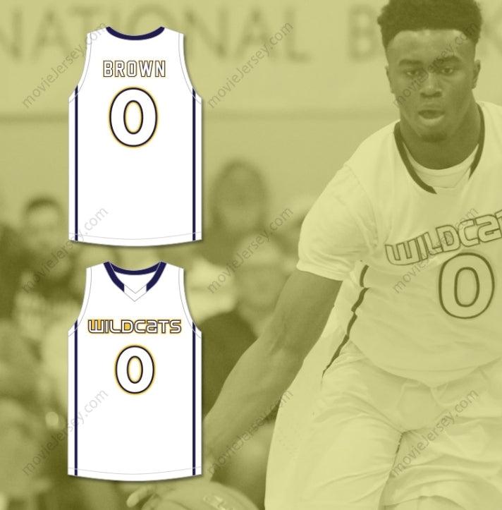 CUSTOM ANY Name Number JAYLEN BROWN 4 WHEELER HIGH SCHOOL WILDCATS WHITE BASKETBALL JERSEY 2 Top Stitched S-6XL