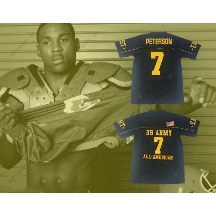 CUSTOM ANY Name Number PATRICK PETERSON 7 U.S. ARMY HIGH SCHOOL ALL-AMERICAN EAST BLACK FOOTBALL JERSEY Top Stitched S-6XL