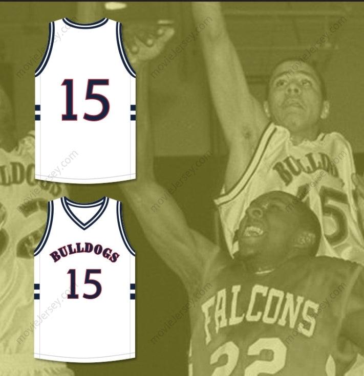 CUSTOM ANY Name Number JERMAINE COLE 15 BULLDOGS HIGH SCHOOL WHITE BASKETBALL JERSEY Top Stitched S-6XL