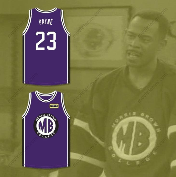 CUSTOM ANY Name Number MARTIN PAYNE 23 MORRIS BROWN COLLEGE PURPLE BASKETBALL JERSEY WITH MARTIN PATCH Top Stitched S-6XL