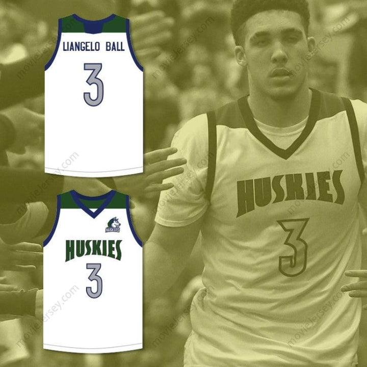 CUSTOM ANY Name Number LIANGELO BALL 3 CHINO HILLS HUSKIES WHITE BASKETBALL JERSEY WITH PATCH Top Stitched S-6XL