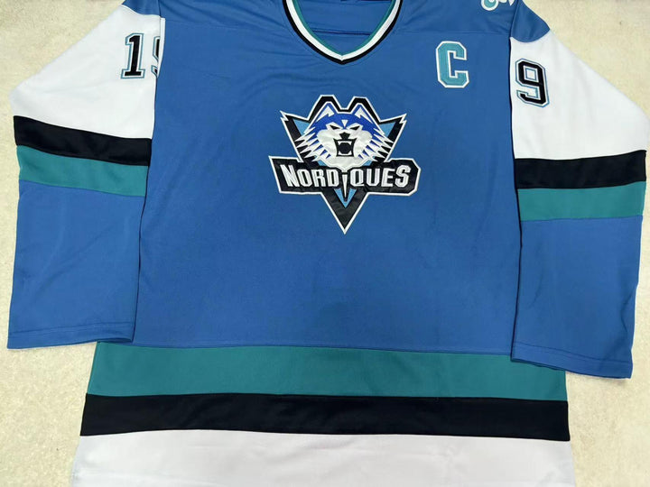 Custom Any Name Number JOE SAKIC 19 QUEBEC NORDIQUES BLUE HOCKEY JERSEY Top Stitched S-6XL