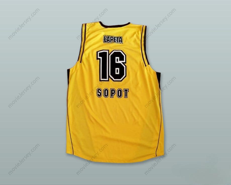 CUSTOM ANY Name Number ADAM LAPETA 16 POLONIA POLAND YELLOW BASKETBALL JERSEY Top Stitched S-6XL
