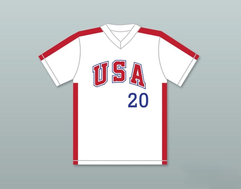 Custom Any Name Number JOHN MARZANO 20 1984 USA TEAM WHITE BASEBALL JERSEY Top Stitched S-6XL