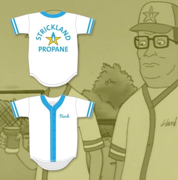 Custom Any Name Number HANK HILL STRICKLAND PROPANE SOFTBALL TEAM BASEBALL JERSEY Top Stitched S-6XL
