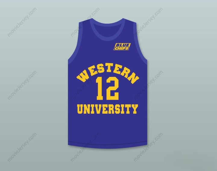CUSTOM ANY Name Number ACTION BRONSON 12   BLUE BASKETBALL JERSEY WITH BLUE CHIPS PATCH Top Stitched S-6XL