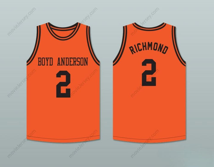 CUSTOM ANY Name Number MITCH RICHMOND 2 BOYD H.  HIGH SCHOOL COBRAS ORANGE BASKETBALL JERSEY Top Stitched S-6XL