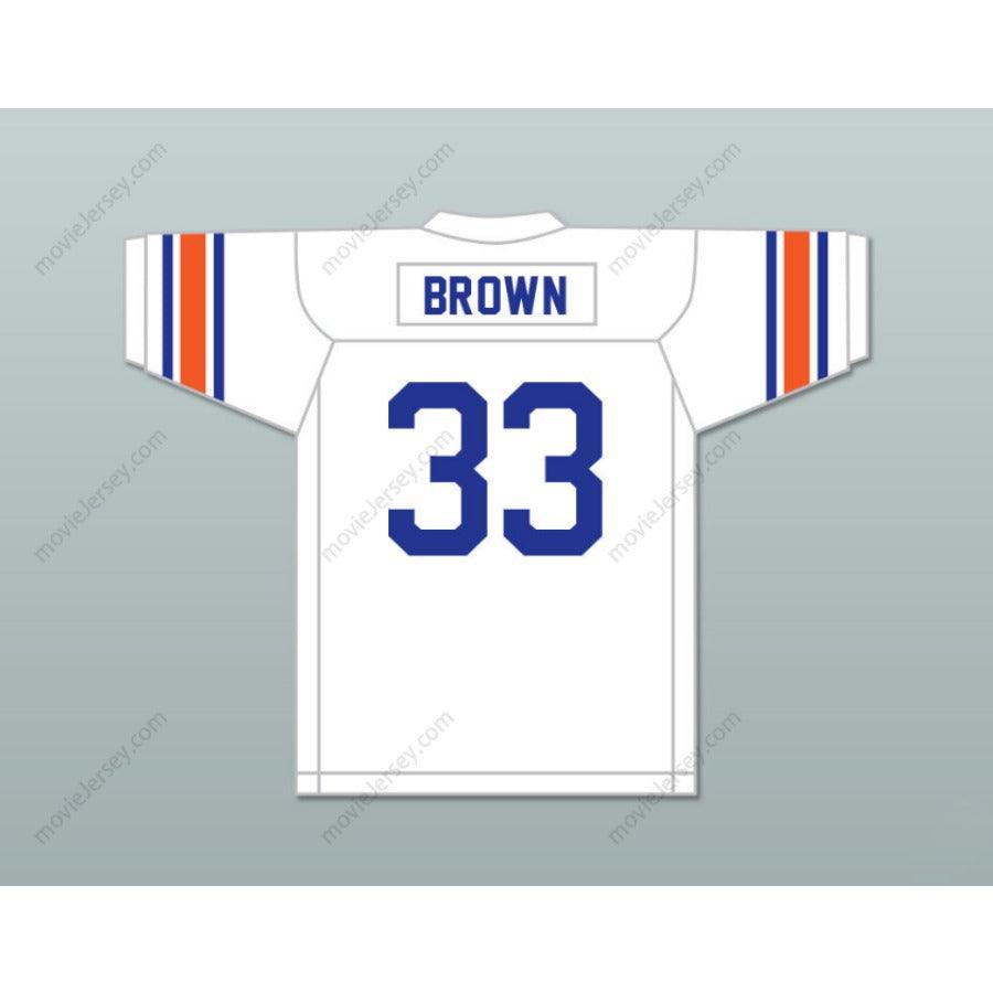 CUSTOM ANY Name Number JIM BROWN 33 MANHASSET HIGH SCHOOL INDIANS WHITE FOOTBALL JERSEY Top Stitched S-6XL